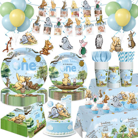 Yingoto Winnie Bear photo frame banner for first birthday photo backdrop