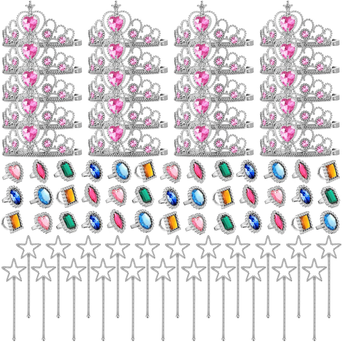 Yingzhao princess tiaras with pink heart stones for imaginative play and photo worthy moments