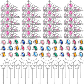 Yingzhao princess tiaras with pink heart stones for imaginative play and photo worthy moments