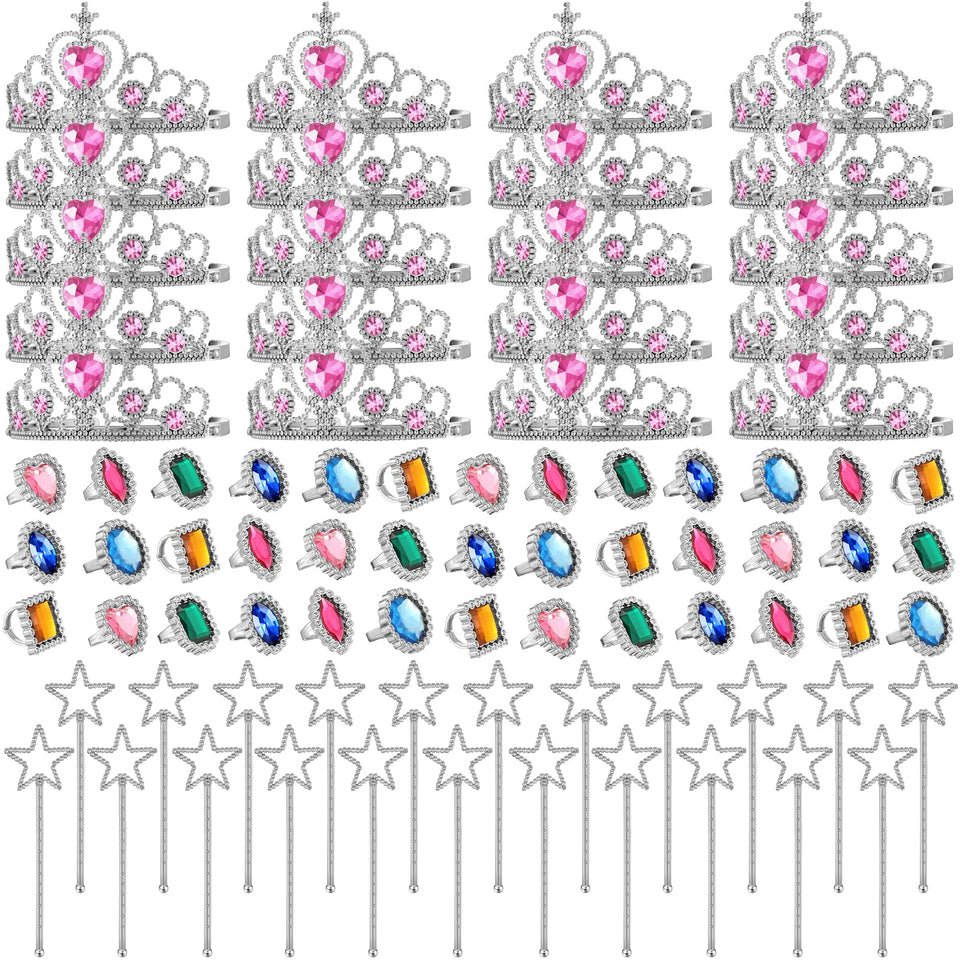 Yingzhao princess tiaras with pink heart stones for imaginative play and photo worthy moments