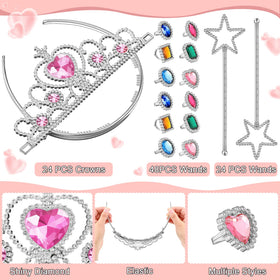Yingzhao 48 color rhinestone rings sparkle during pretend tea parties and adventures