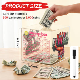 Yinkin 10k Smash Box top view highlights spacious opening for bills and coins.