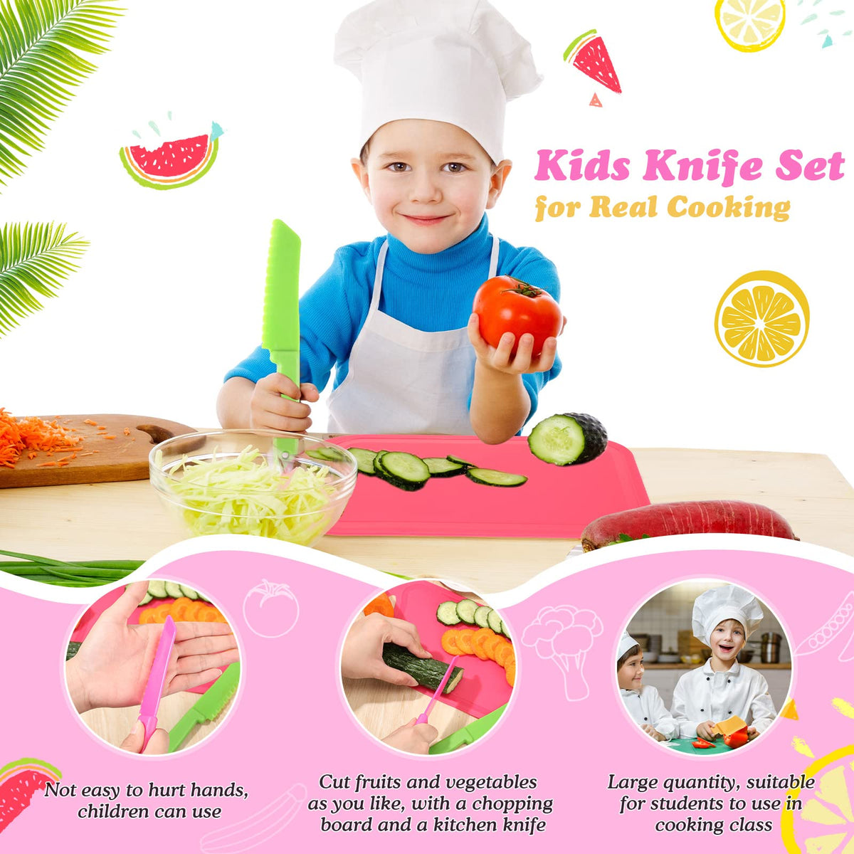 Yinkin colorful cutting boards in five colors for easy task coding.