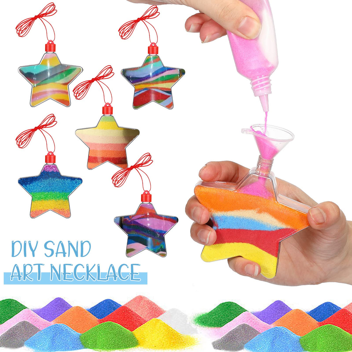 Yinkin sand art bottle necklace mini funnels, helps precise pouring during DIY