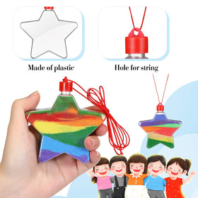 Yinkin sand art bottle necklace with red rope, easy-to-wear keepsake for kids