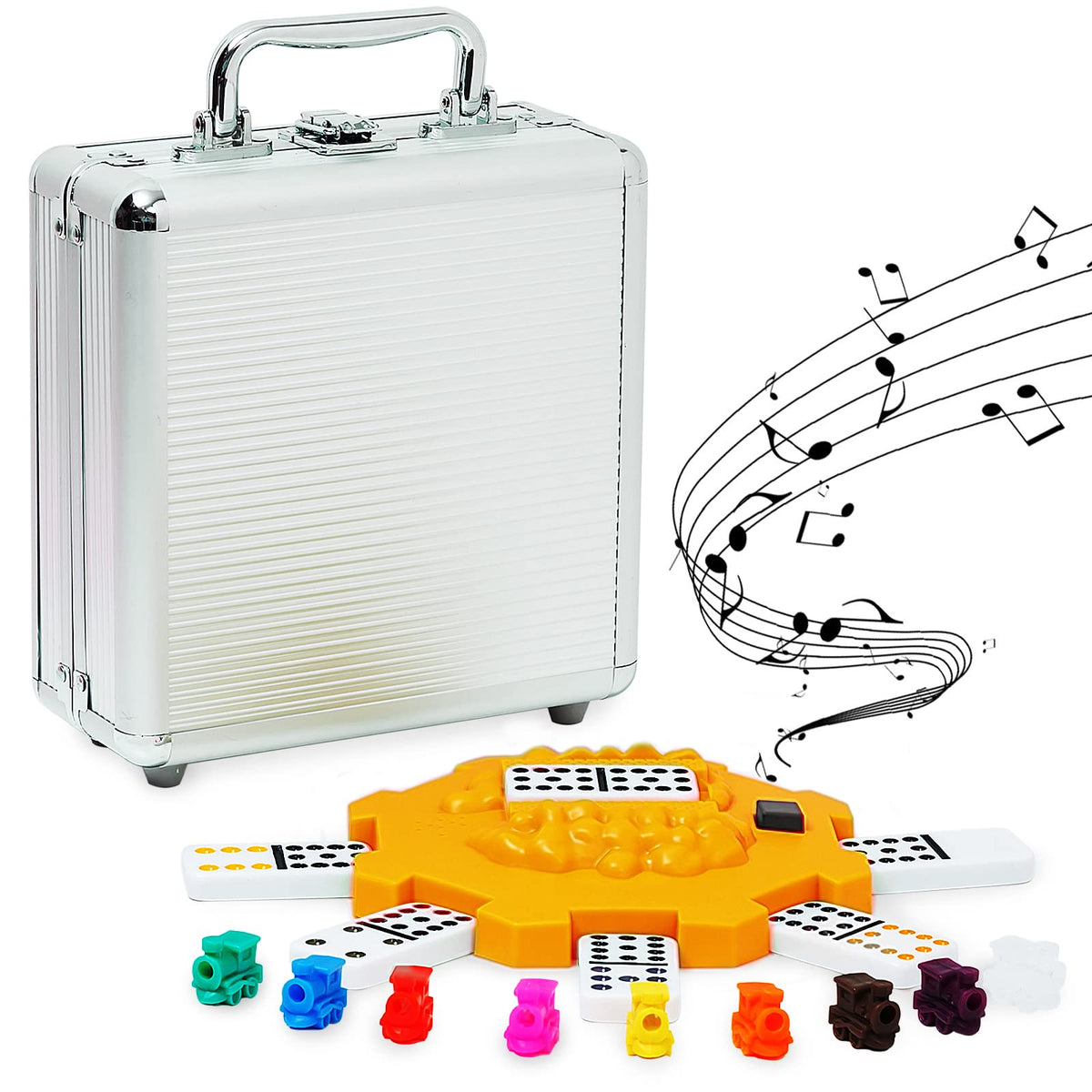 Yinlo Mexican Train dominoes tiles collection ready for family game night