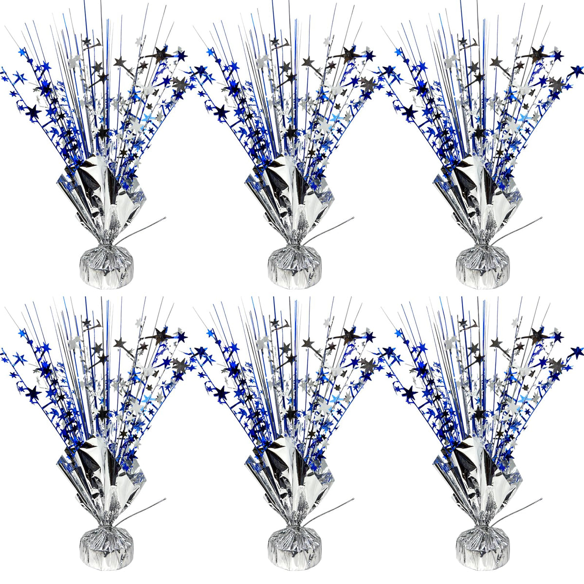 YinNorth blue and silver star centerpiece for elegant table decor.