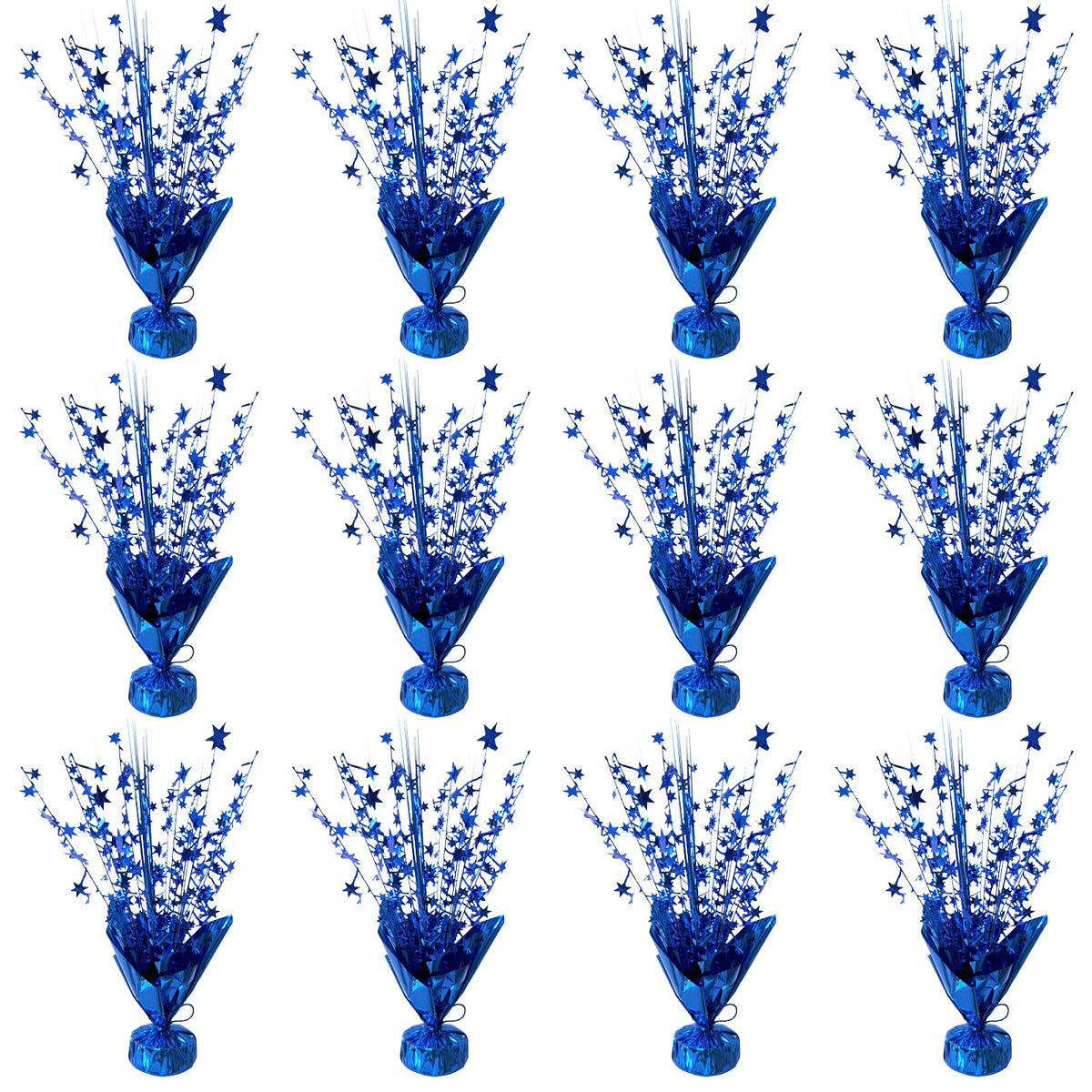 YinNorth blue foil spray centerpiece star collection adds festive sparkle to tables.