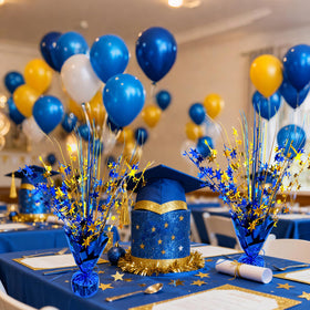 YinNorth blue-wrapped base adds a polished, cohesive look to table styling.