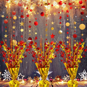 YinNorth foil spray centerpiece with gold base anchors decor securely for events.