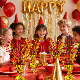 Vivid red and gold tones elevate Christmas, New Year, and celebration themes with YinNorth.