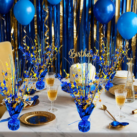 YinNorth shimmering navy-gold threads create a sophisticated party focal point.