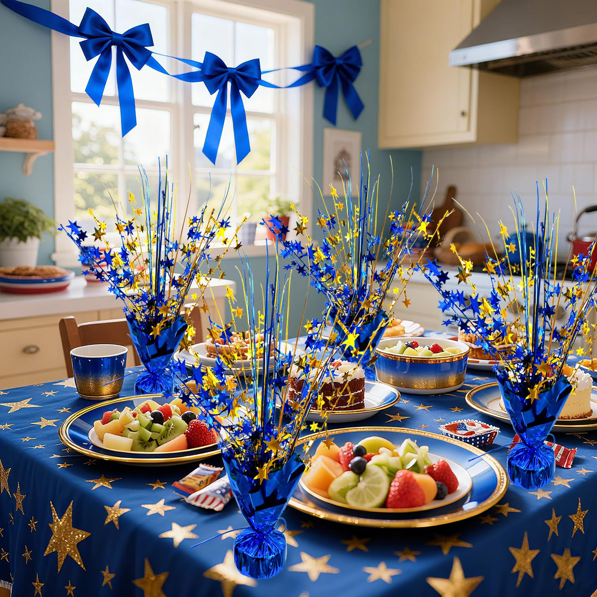 YinNorth six-pack centerpieces suit birthday, Christmas, and graduation celebrations.