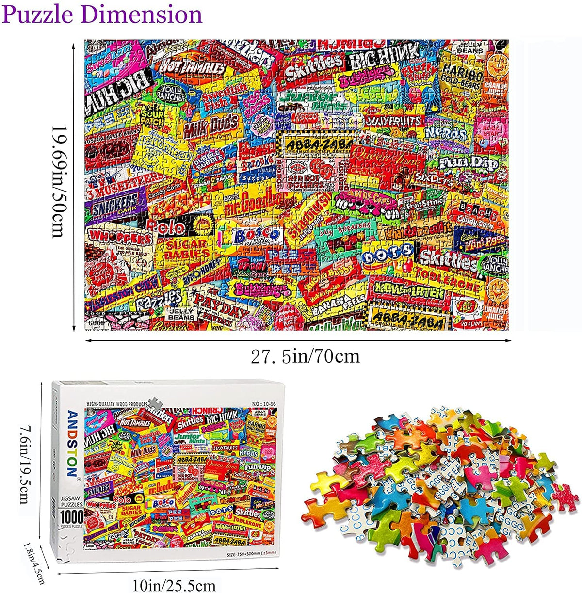 YINSHENG Crazy Candy puzzle pieces spread reveals colorful details for collectors