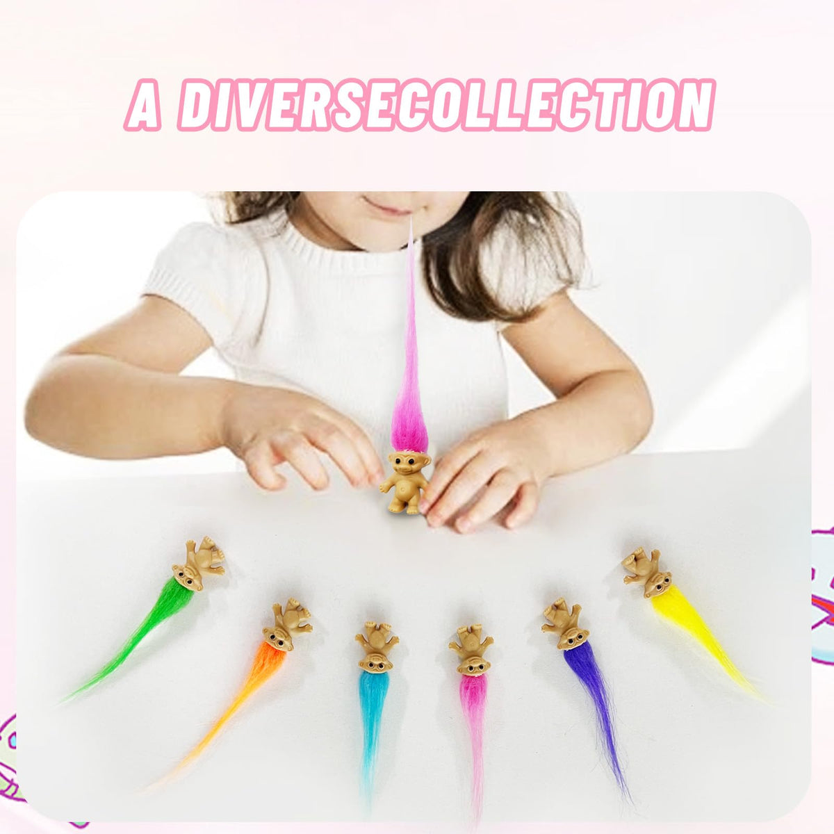 Yintlilocn Troll dolls in six bright colors inspire creative play.