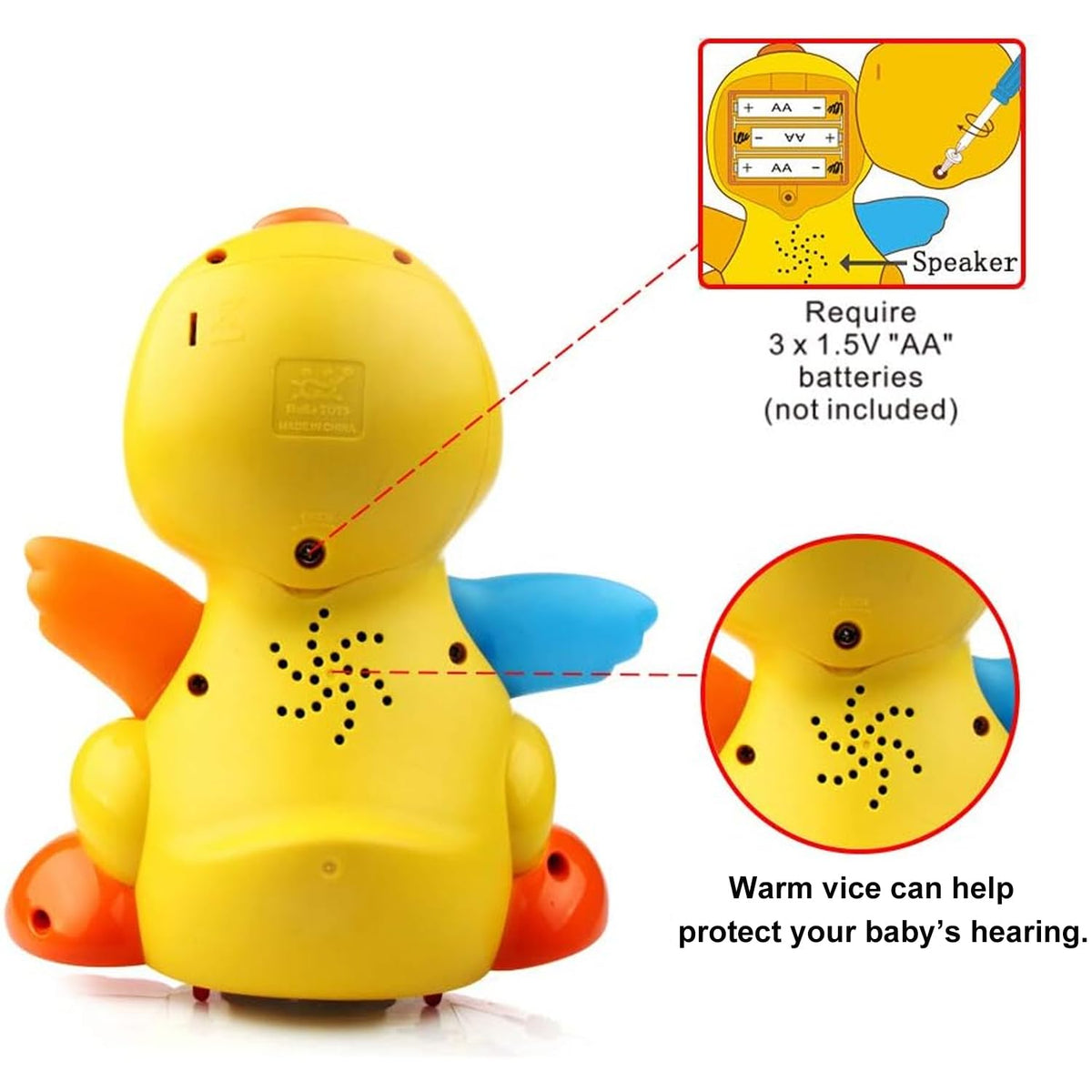 Yiosion LED light-up duck demonstrates light cues during play