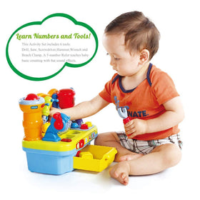 Yiosion musical workbench wrench boosts color recognition and counting during play.