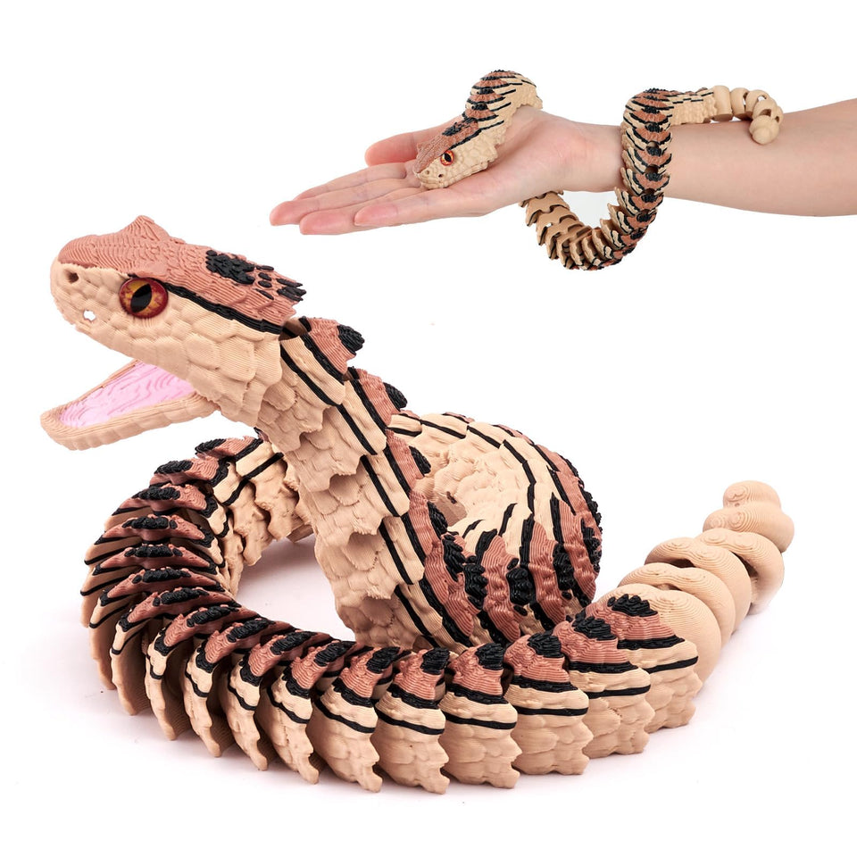 Yipintang rattlesnake 18in coil pose showcases flexible articulation for dynamic desk displays.