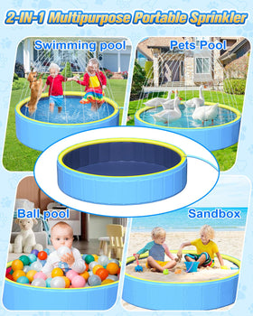 Yivsen foldable-dog-pool folds flat for easy storage after use