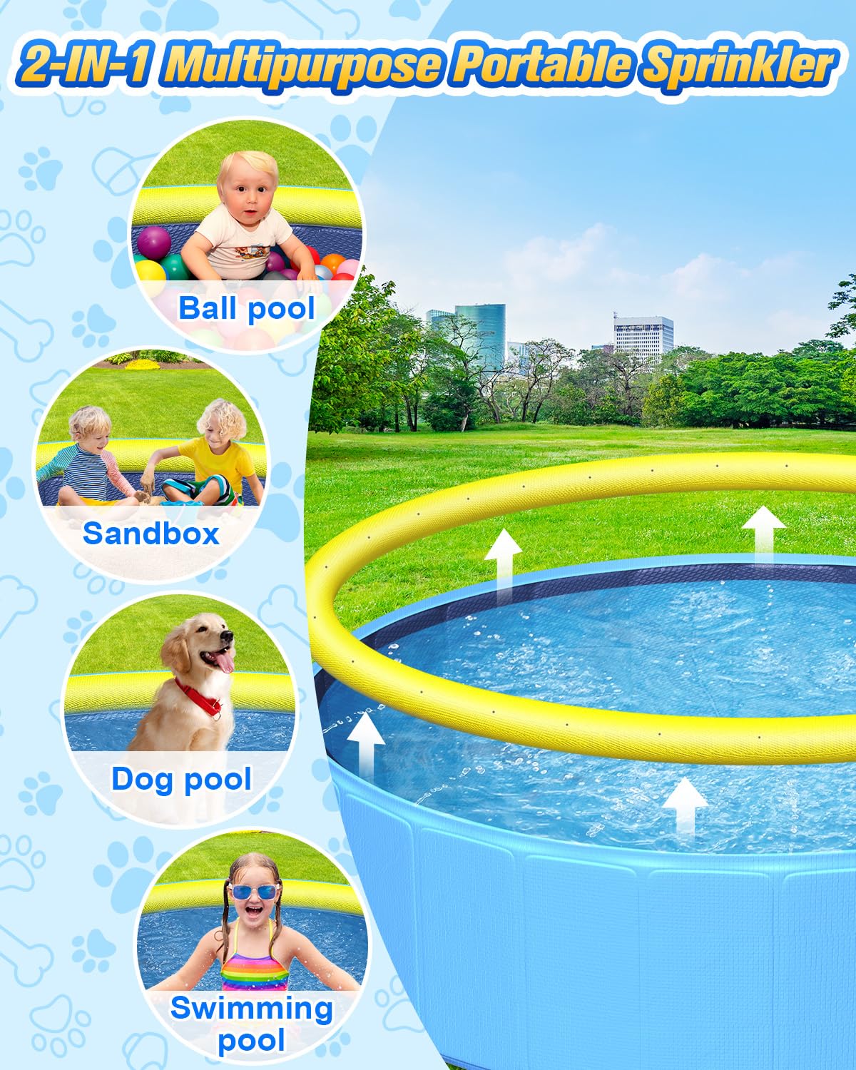 Yivsen non-slip pool texture helps kids and pets stay steady during play