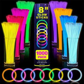 YixangDD glow sticks ready for party lighting with vibrant colors and secure connectors.