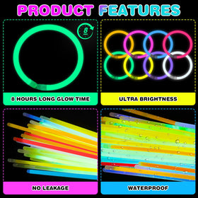 YixangDD glow sticks illuminate concerts and birthday celebrations with bold colors.