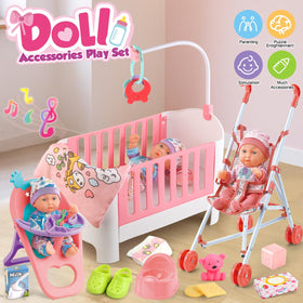 YIYBM 11 inch baby doll for realistic role play and caregiving.
