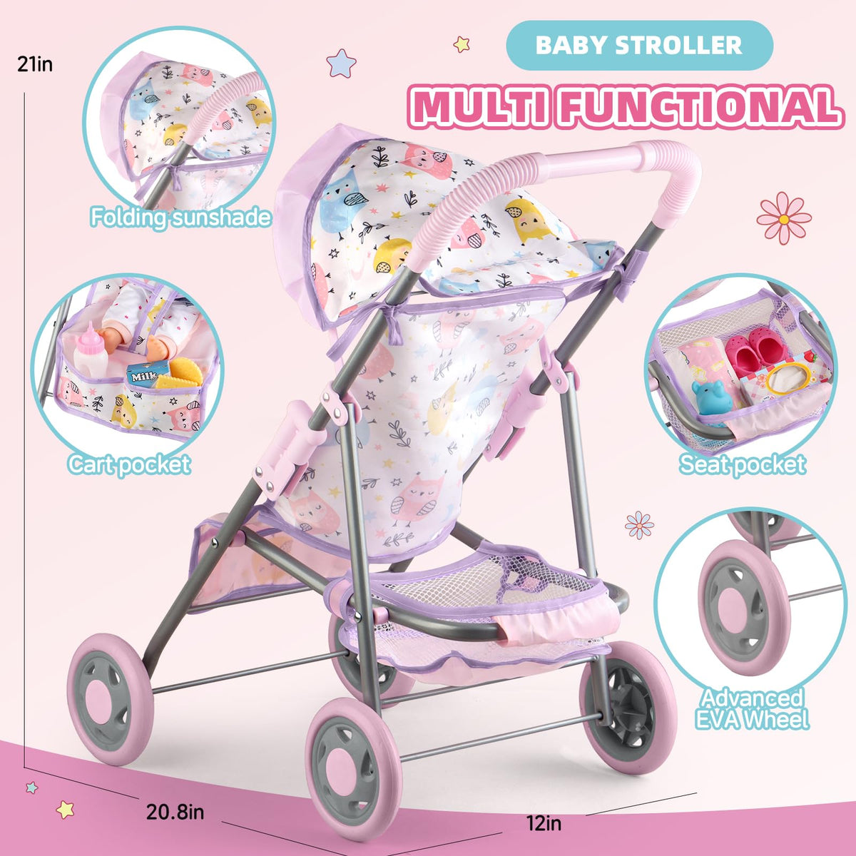 YIYBM 12.5-inch baby doll included for immediate playtime