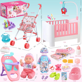 YIYBM baby doll stroller ideal for on the go pretend outings.