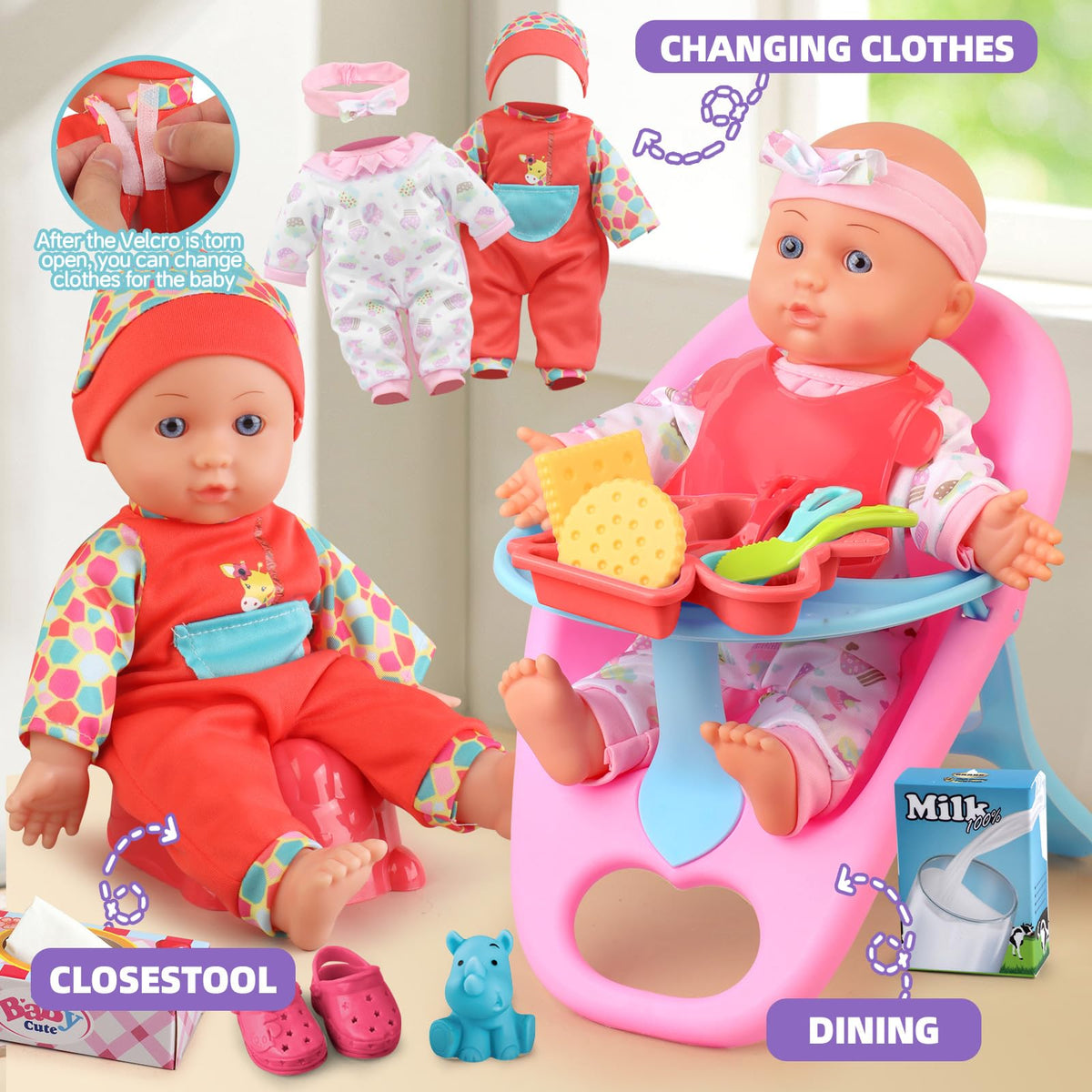 YIYBM 20-piece doll accessories set sparks imaginative play.