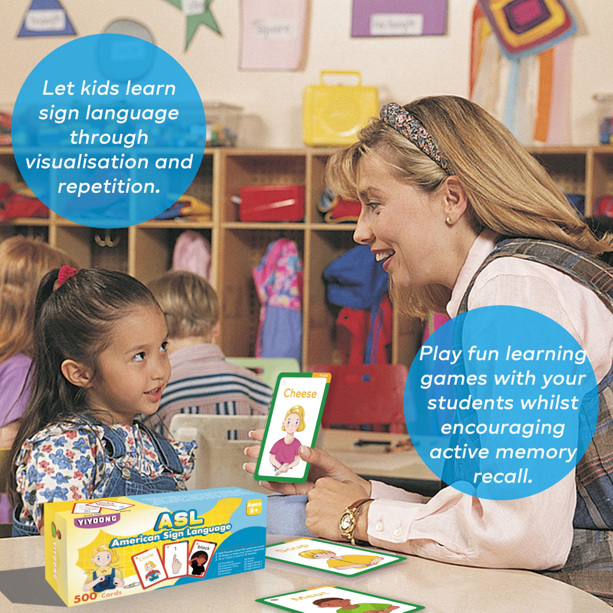 YIYDONG ASL flash cards 50 cards per pack for focused practice