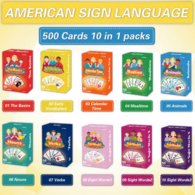 YIYDONG ASL flash cards color coded packs for targeted sign learning