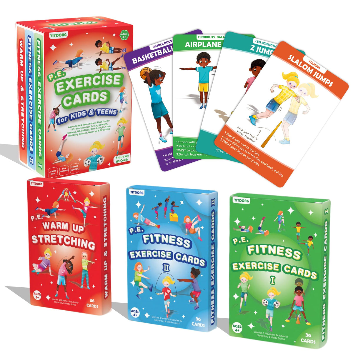 YIYDONG Kids Exercise Cards station setup ideal for quick classroom circuits and brain breaks