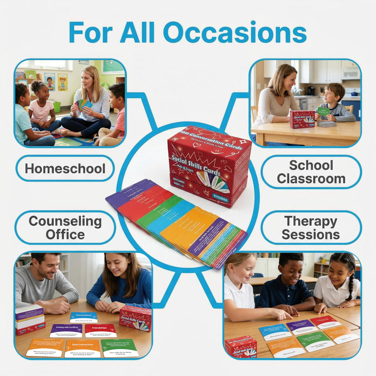 YiYDONG social skills cards homeschool use supports SEL practice.