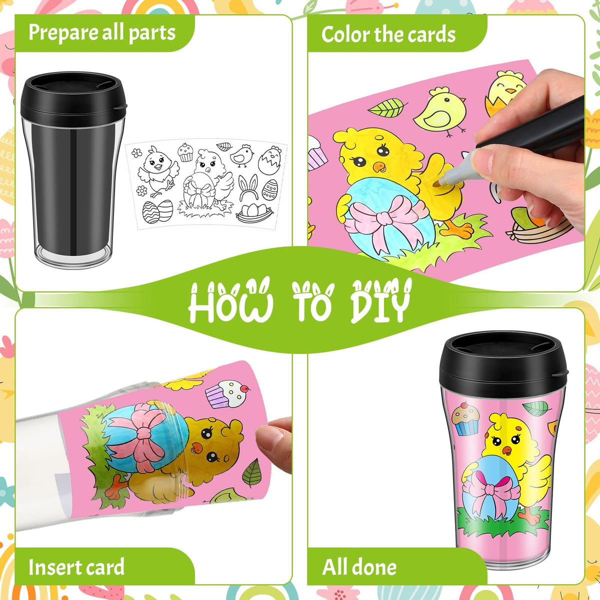 Yiyiring 10 oz plastic Easter cups for drinks and crafts
