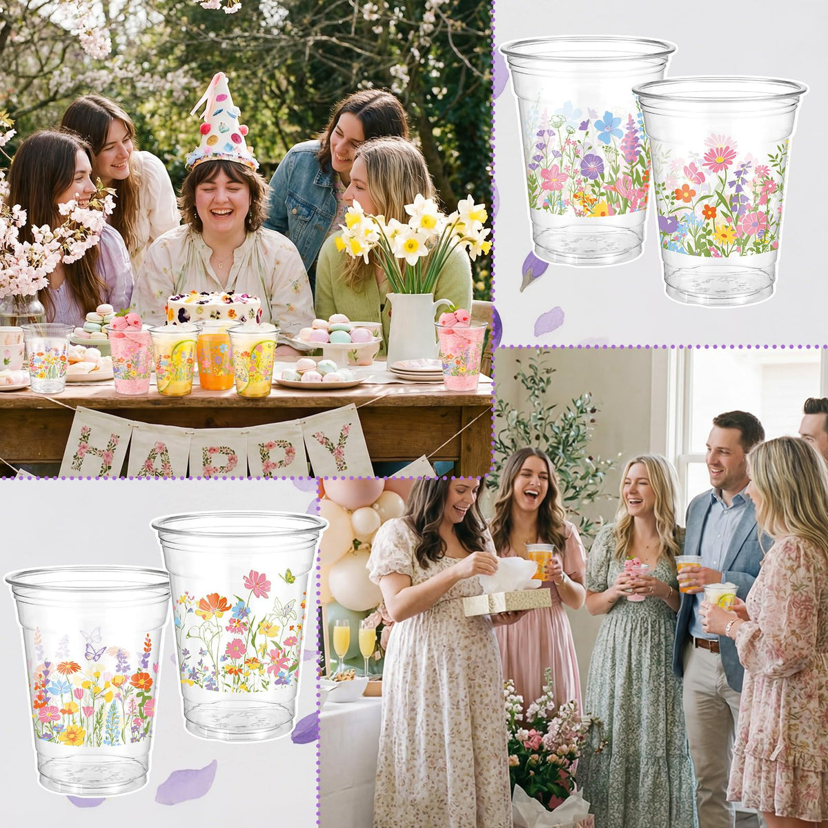 Yiyiring 12oz plastic cups in multicolor tones for versatile use