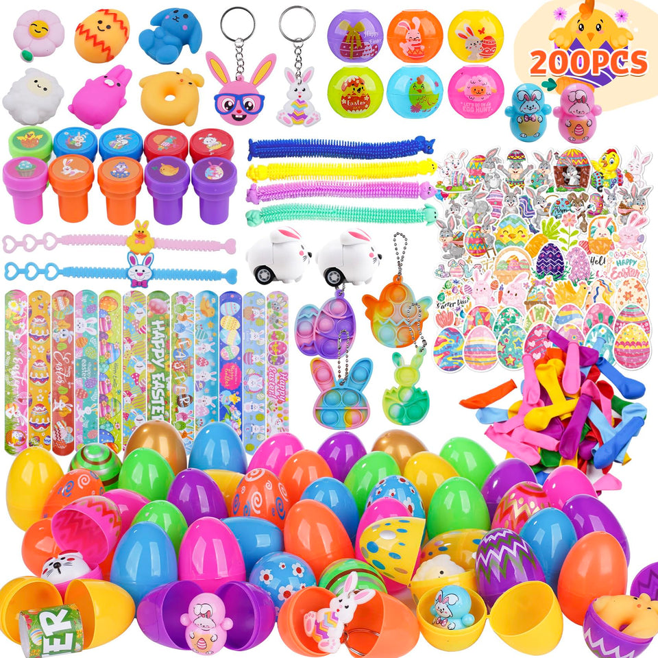 YiYLunneo Easter eggs with prefills, colorful shells ideal for group egg hunts.