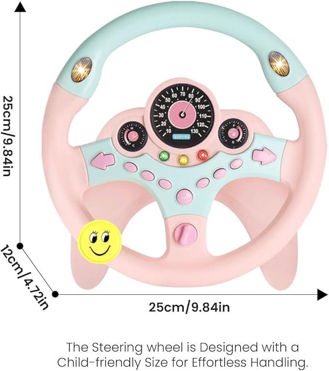 YIYZAOF steering wheel toy dashboard buttons close up for interactive play