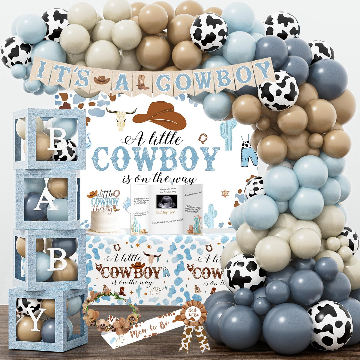 YJDFWAUT cowboy baby shower backdrop enhances western mood