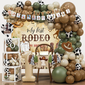 YJDFWAUT Western Cowboy 1st Birthday backdrop for memorable photos