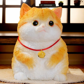 YJPPDD Big Taba squishy cat front view in orange for playful decor