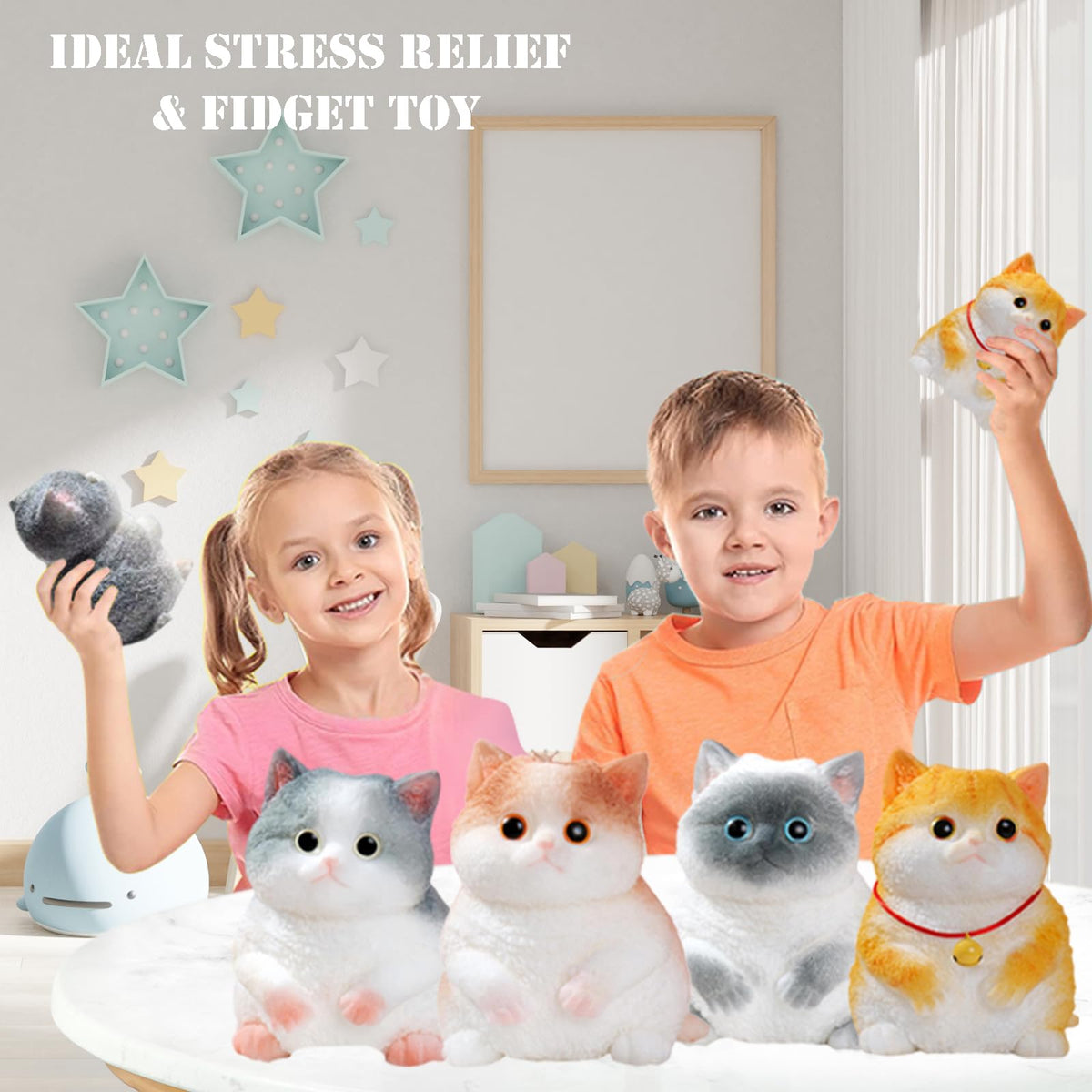 YJPPDD Big Taba Squishy Cat stress-relief toy for studying or work.