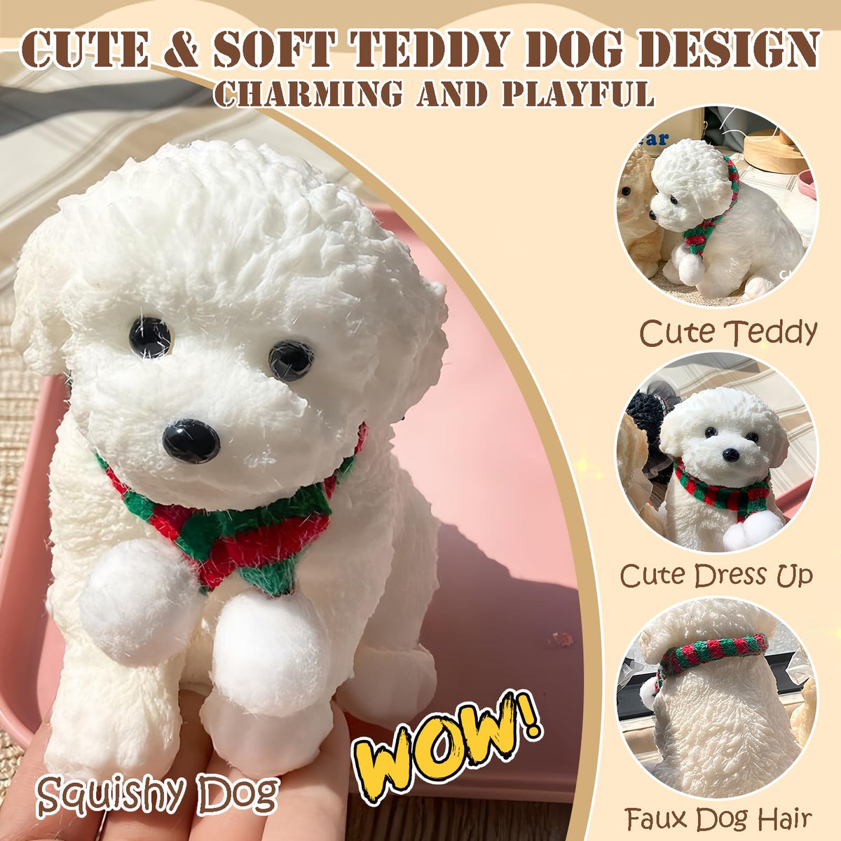 YJPPDD Big Taba dog squishy soft fur ideal for calming tactile exercise