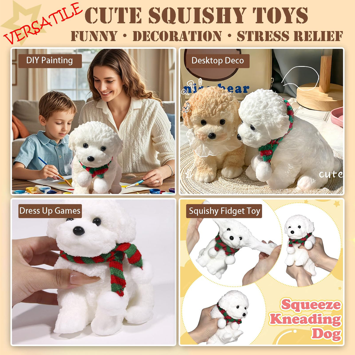 YJPPDD Big Taba dog squishy white teddy invites gentle squeeze