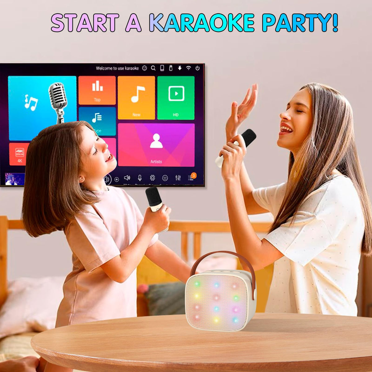 YLL karaoke in a family room scene for shared fun