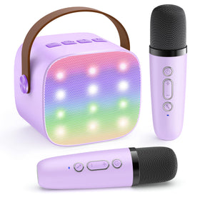 YLL karaoke machine front view in purple for kids' home sing-alongs