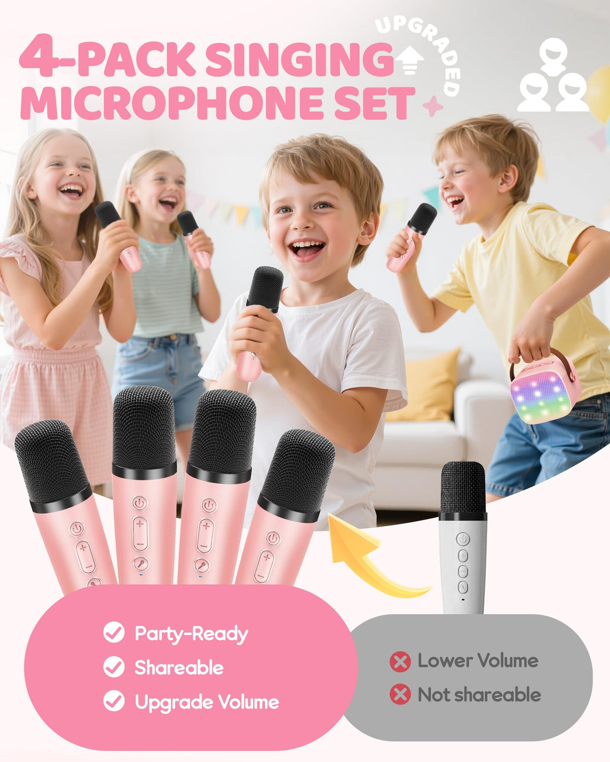 YLL karaoke machine LED lights sync with rhythm