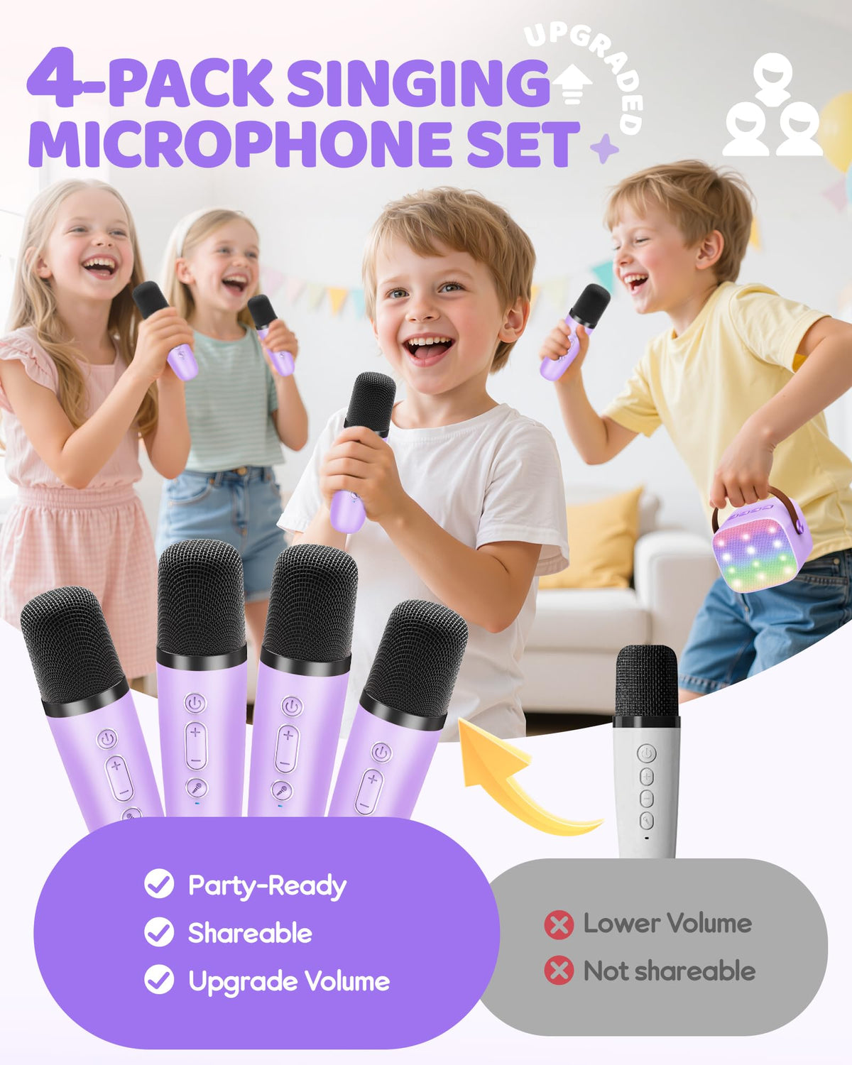 YLL LED light show enhances party mood during karaoke sessions.