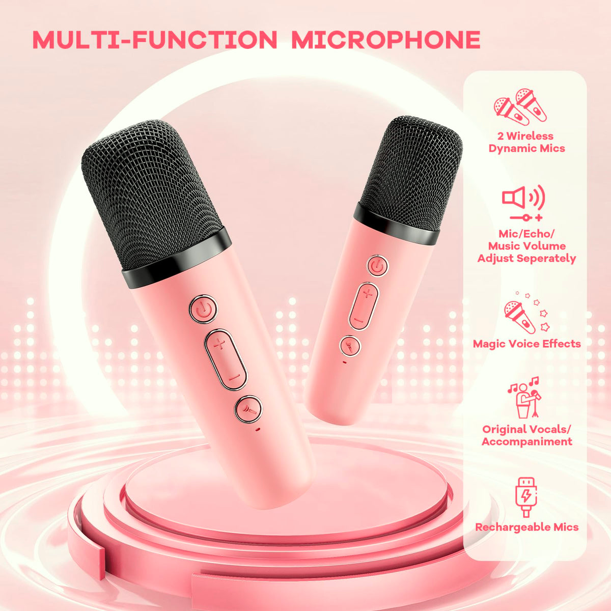 Compact portable design makes the YLL karaoke unit easy to carry.