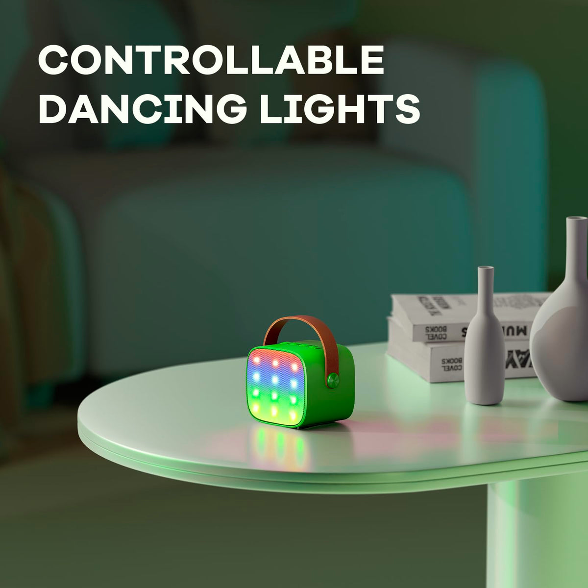 YLL mini karaoke green family-friendly toy that grows with kids' creativity.